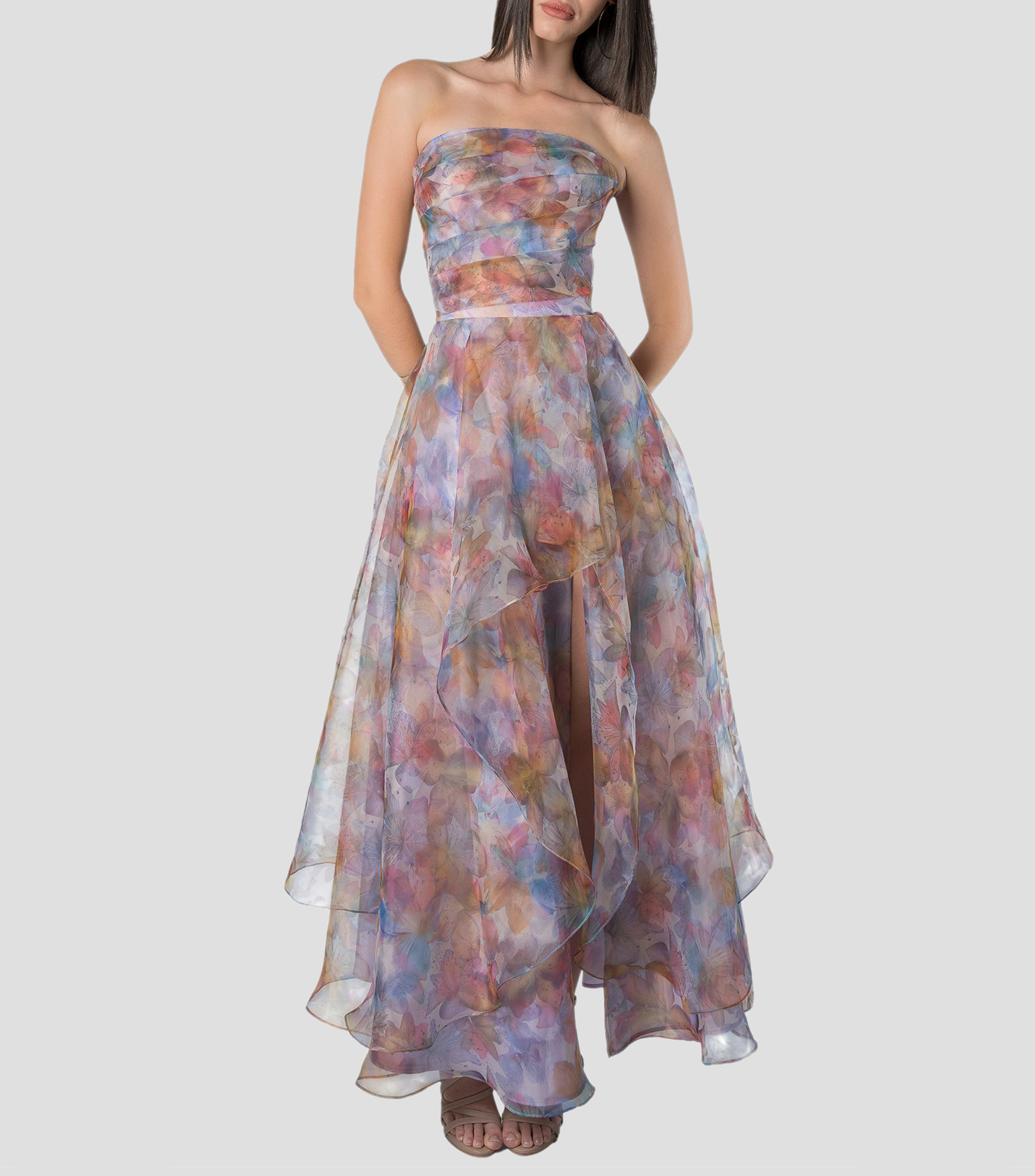 Vestido largo estampado Mujer